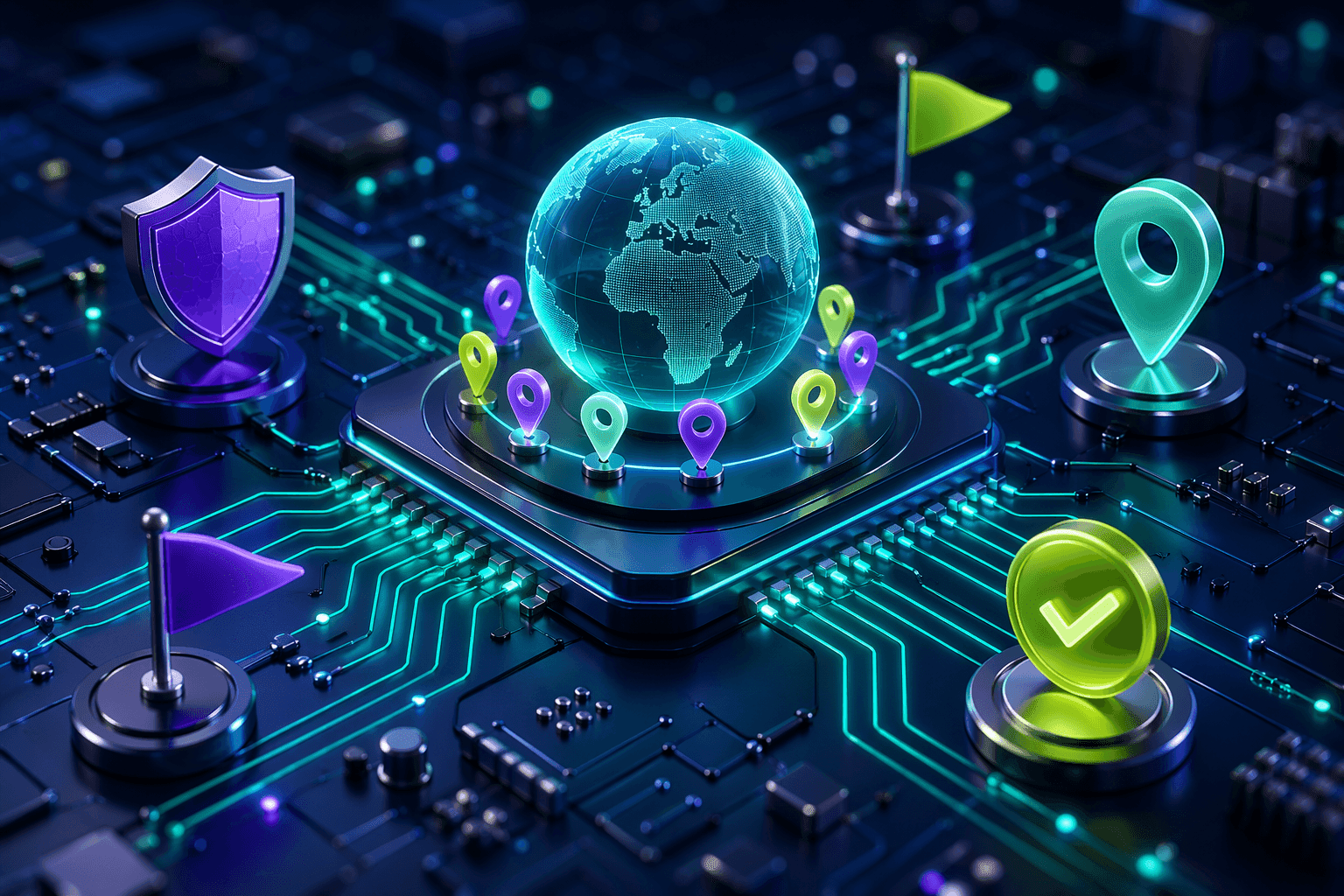 Provider headquarters compliance filter on DigitSpace: a country selector with flags restricting routing by provider location